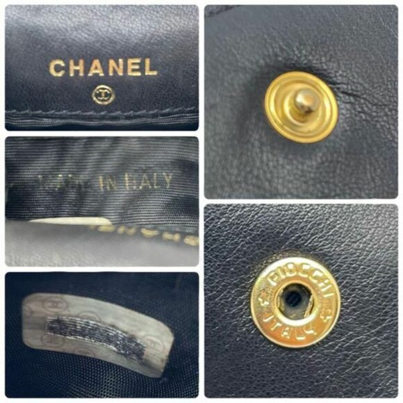 RARE CHANEL Vintage Mini Flap Lambskin Leather Pouch Shoulder Bag Crossbody CC - Picture 9 of 9